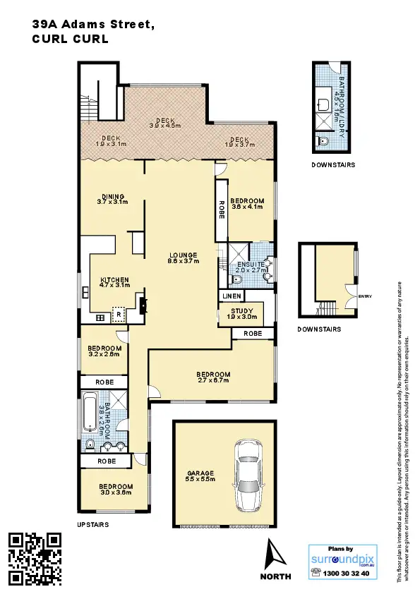 Floorplan of Homely semi-detached listing, 39A Adams Street, Curl Curl NSW 2096