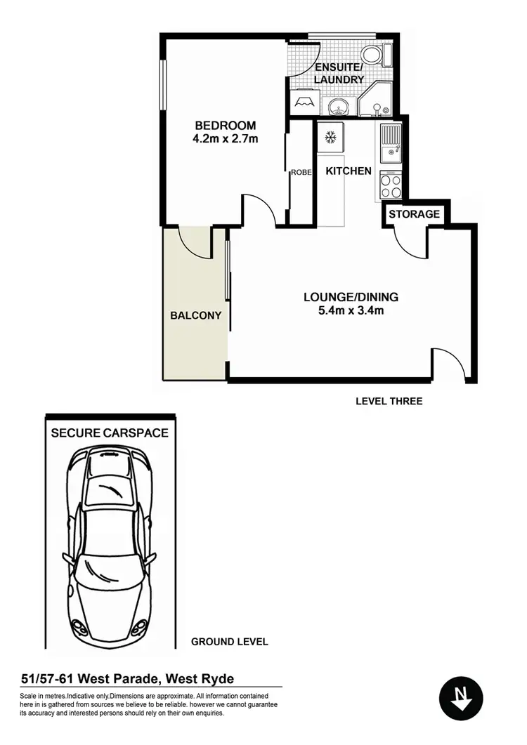 Floorplan of Homely apartment listing, 51/61 West Parade, West Ryde NSW 2114