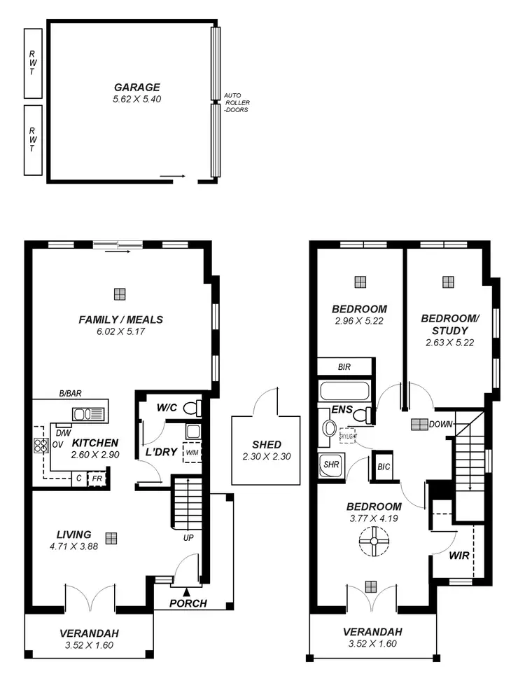 Floorplan of Homely townhouse listing, 1/13 Hampden Street, Firle SA 5070
