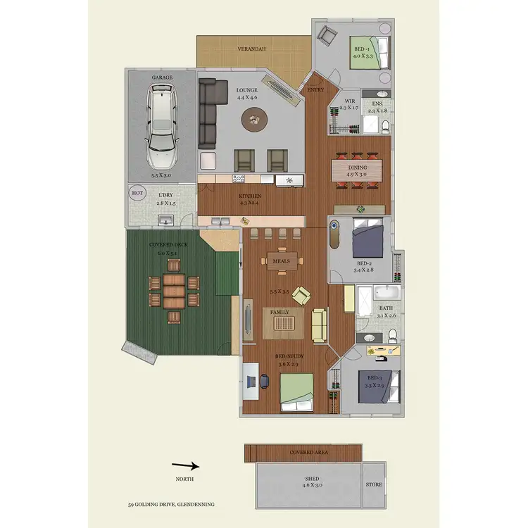 Floorplan of Homely house listing, 59 Golding Drive, Glendenning NSW 2761