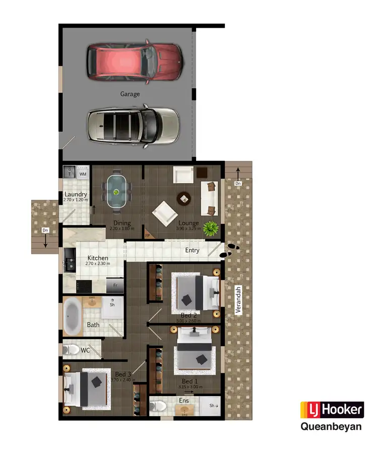 Floorplan of Homely townhouse listing, 2/13 Kathleen Street, Queanbeyan NSW 2620