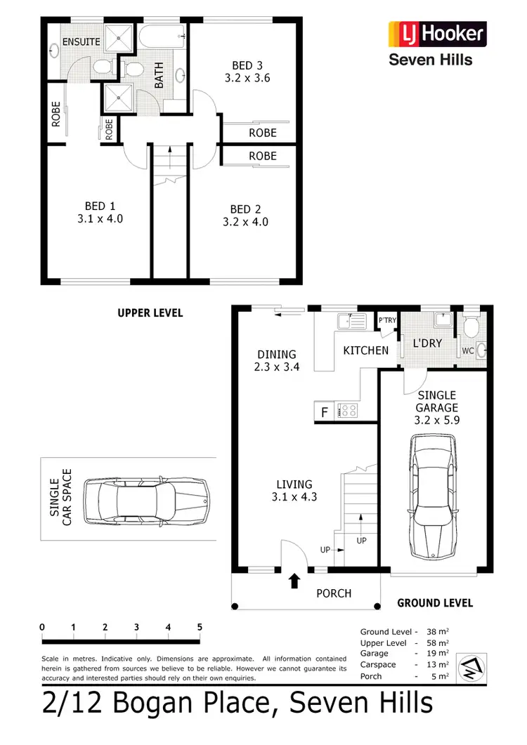 Floorplan of Homely townhouse listing, 2/12 Bogan Place, Seven Hills NSW 2147