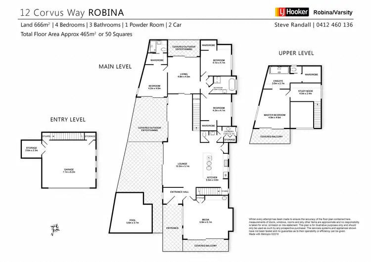 Floorplan of Homely house listing, 12 Corvus Way, Robina QLD 4226