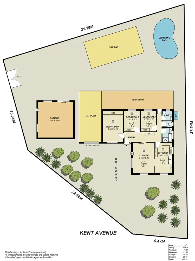 Floorplan of Homely house listing, 37 Kent Avenue, Brahma Lodge SA 5109