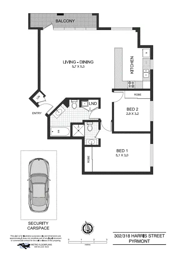 Floorplan of Homely apartment listing, 302/318 Harris Street, Pyrmont NSW 2009