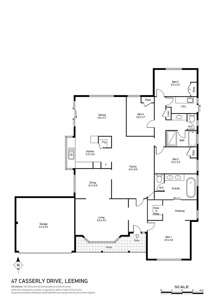 Floorplan of Homely house listing, 47 Casserly Drive, Leeming WA 6149
