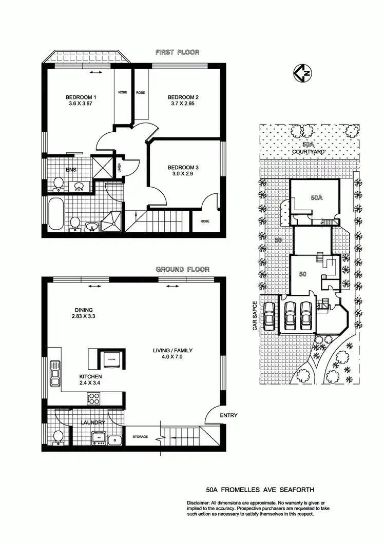 Floorplan of Homely townhouse listing, 50a Fromelles Avenue, Seaforth NSW 2092