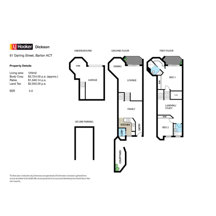 Floorplan of Homely townhouse listing, 61 Darling Street, Barton ACT 2600