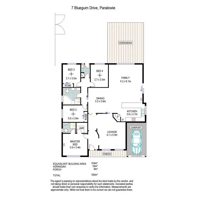 Floorplan of Homely house listing, 7 Bluegum Drive, Paralowie SA 5108