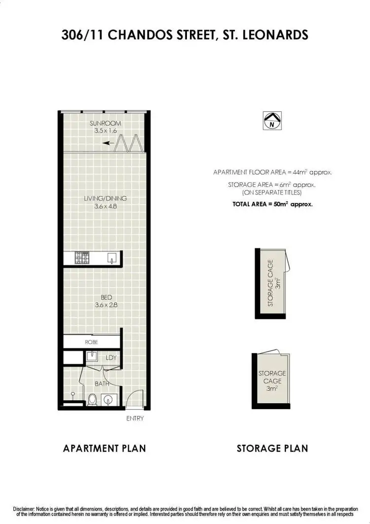 Floorplan of Homely apartment listing, 306/11 Chandos Street, St Leonards NSW 2065