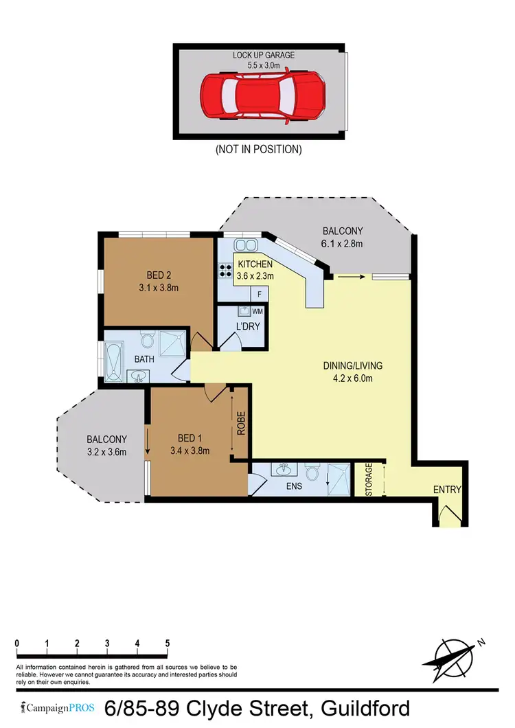 Floorplan of Homely unit listing, 6/85-89 Clyde Street, Guildford NSW 2161