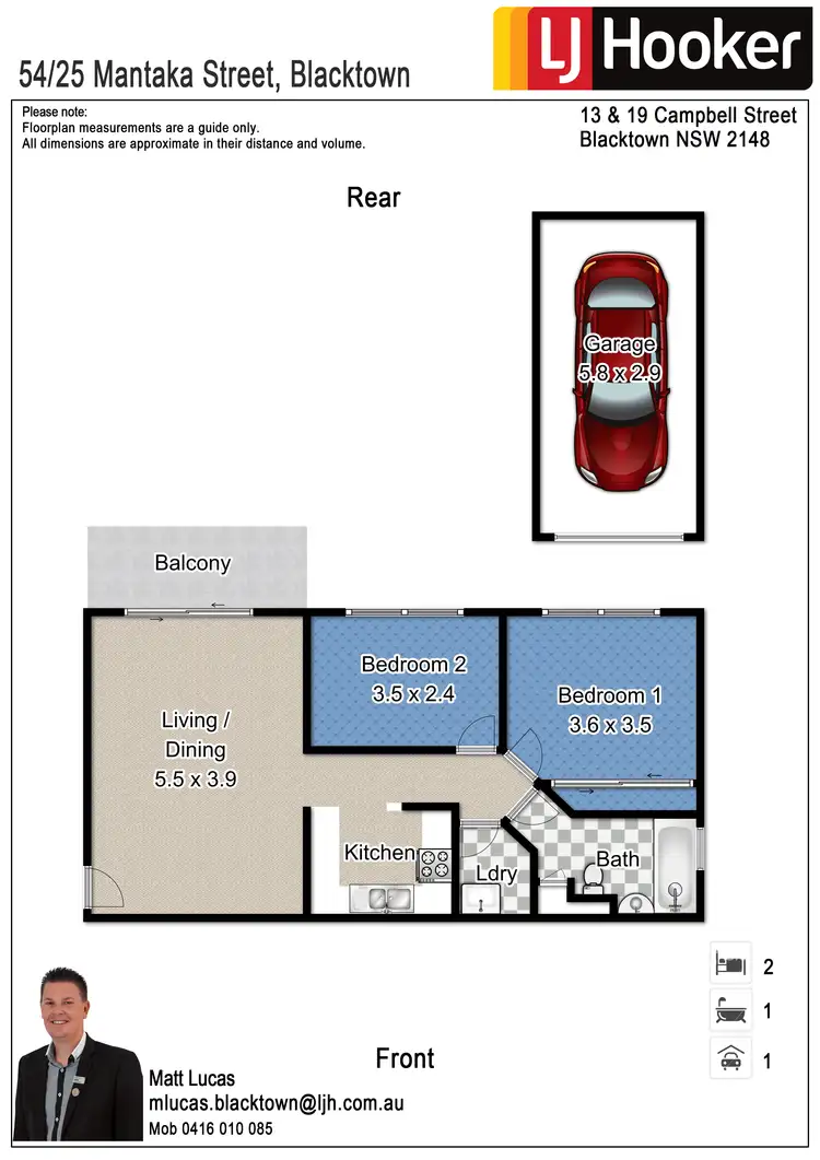 Floorplan of Homely apartment listing, 54/25 Mantaka Street, Blacktown NSW 2148