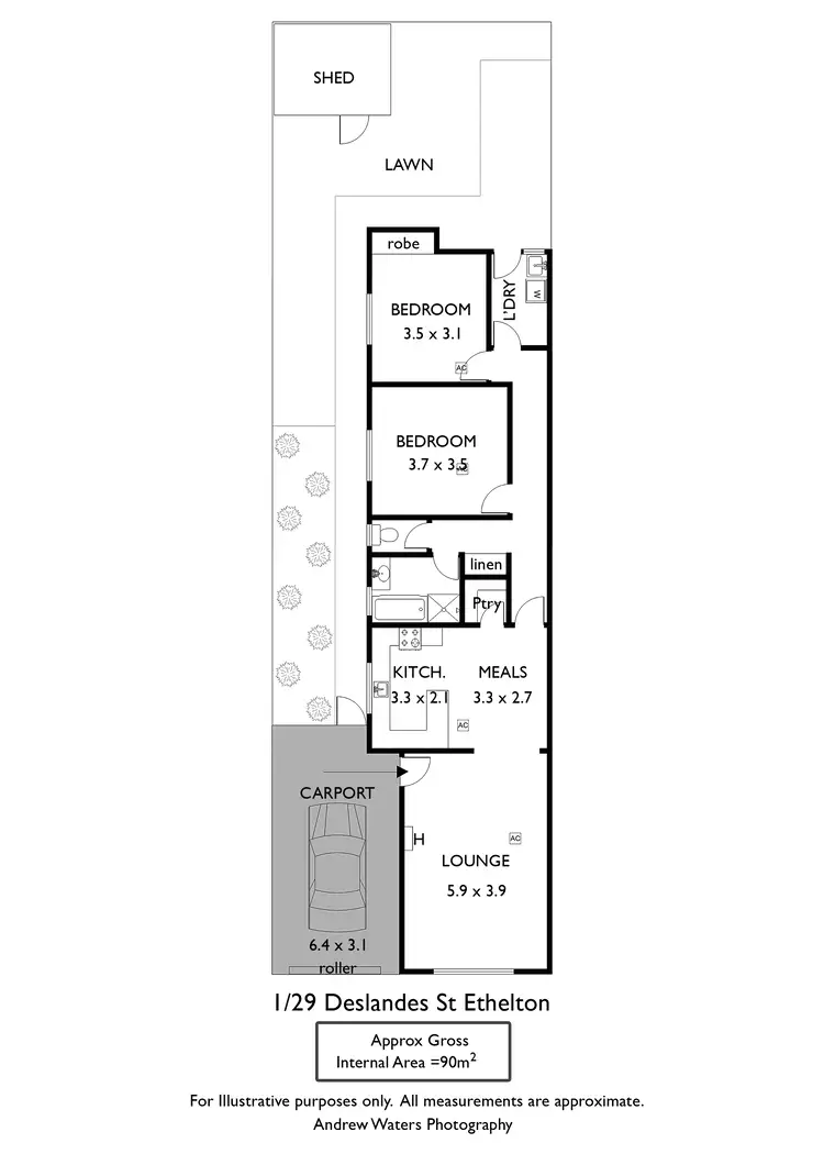 Floorplan of Homely unit listing, 1/29 Deslandes Street, Ethelton SA 5015