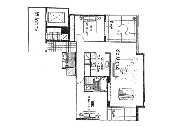 Floorplan of Homely unit listing, 29/12 Baker Street, Gosford NSW 2250