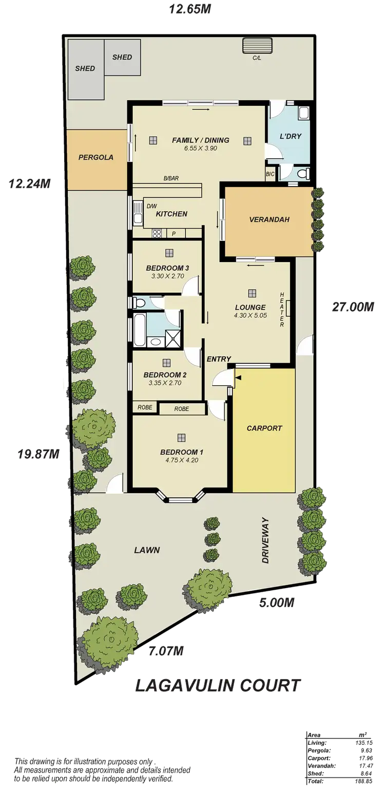 Floorplan of Homely house listing, 9 Lagavulin Court, Greenwith SA 5125