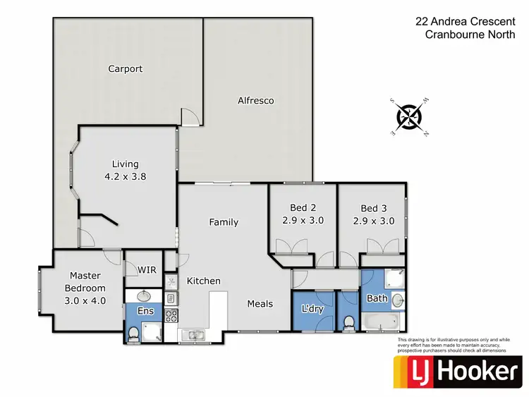 Floorplan of Homely house listing, 22 Andrea Crescent, Cranbourne North VIC 3977