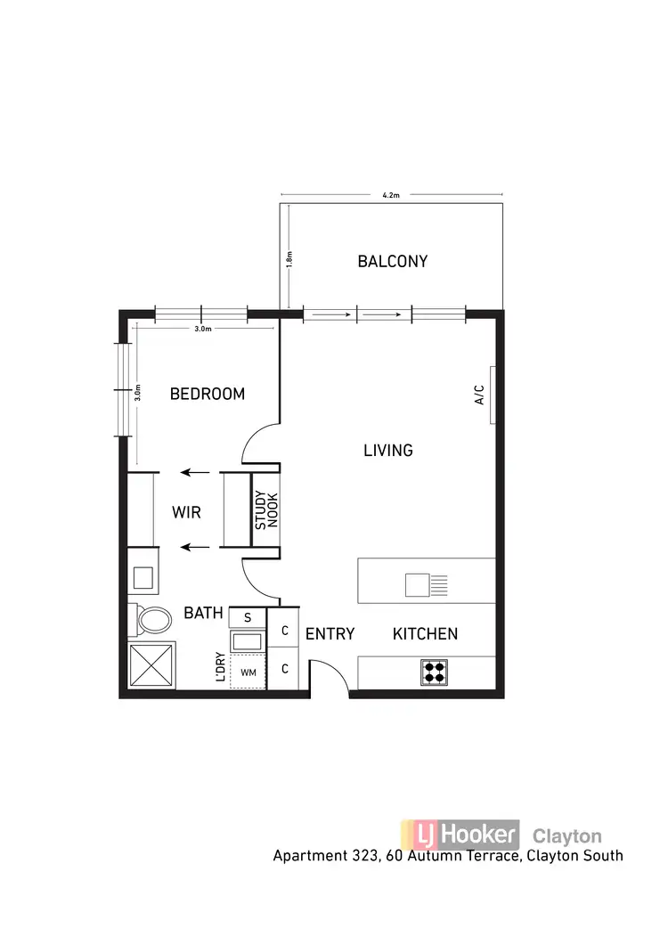 Floorplan of Homely apartment listing, 323/60 Autumn Terrace, Clayton South VIC 3169