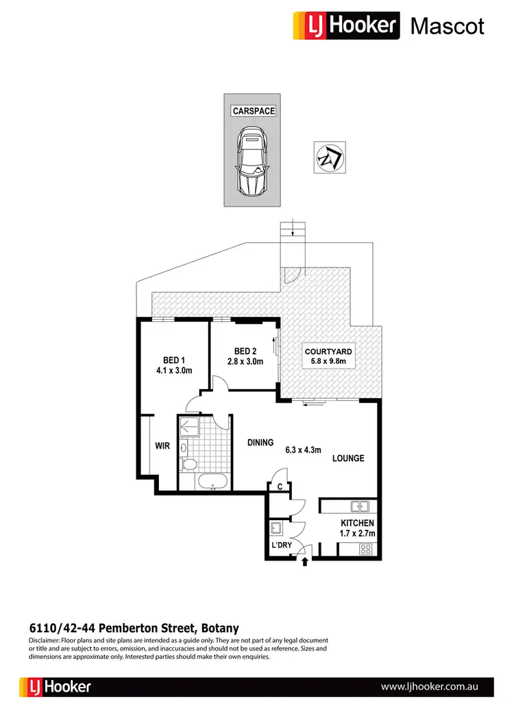Floorplan of Homely apartment listing, 6110/42-44 Pemberton Street, Botany NSW 2019