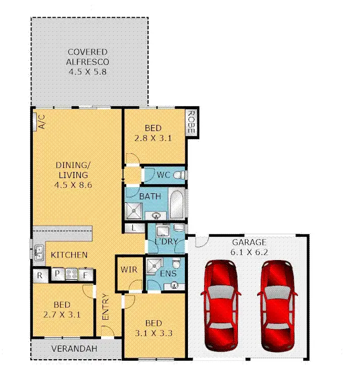 Floorplan of Homely house listing, 6 Clunies Court, Corio VIC 3214