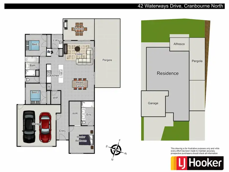Floorplan of Homely house listing, 42 Waterways Drive, Cranbourne North VIC 3977