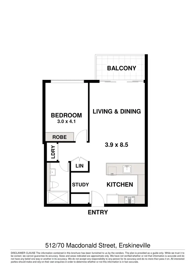 Floorplan of Homely apartment listing, 512/70 Macdonald Street, Erskineville NSW 2043
