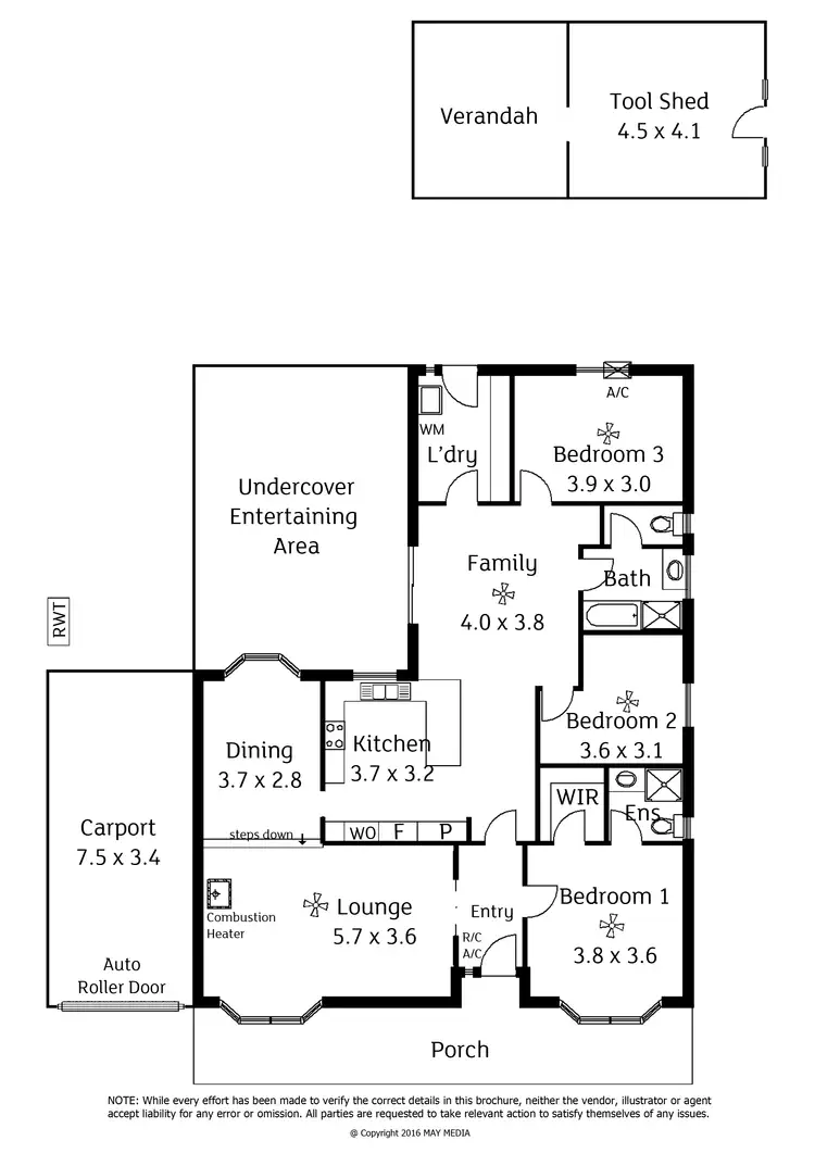 Floorplan of Homely house listing, 7 Rowell Crescent, West Croydon SA 5008