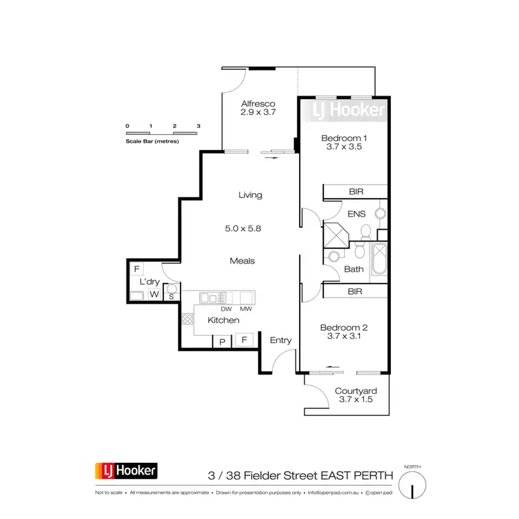 Floorplan of Homely apartment listing, 3/38 Fielder Street, East Perth WA 6004