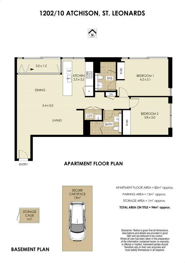 Floorplan of Homely apartment listing, 1202/10 Atchison Street, St Leonards NSW 2065