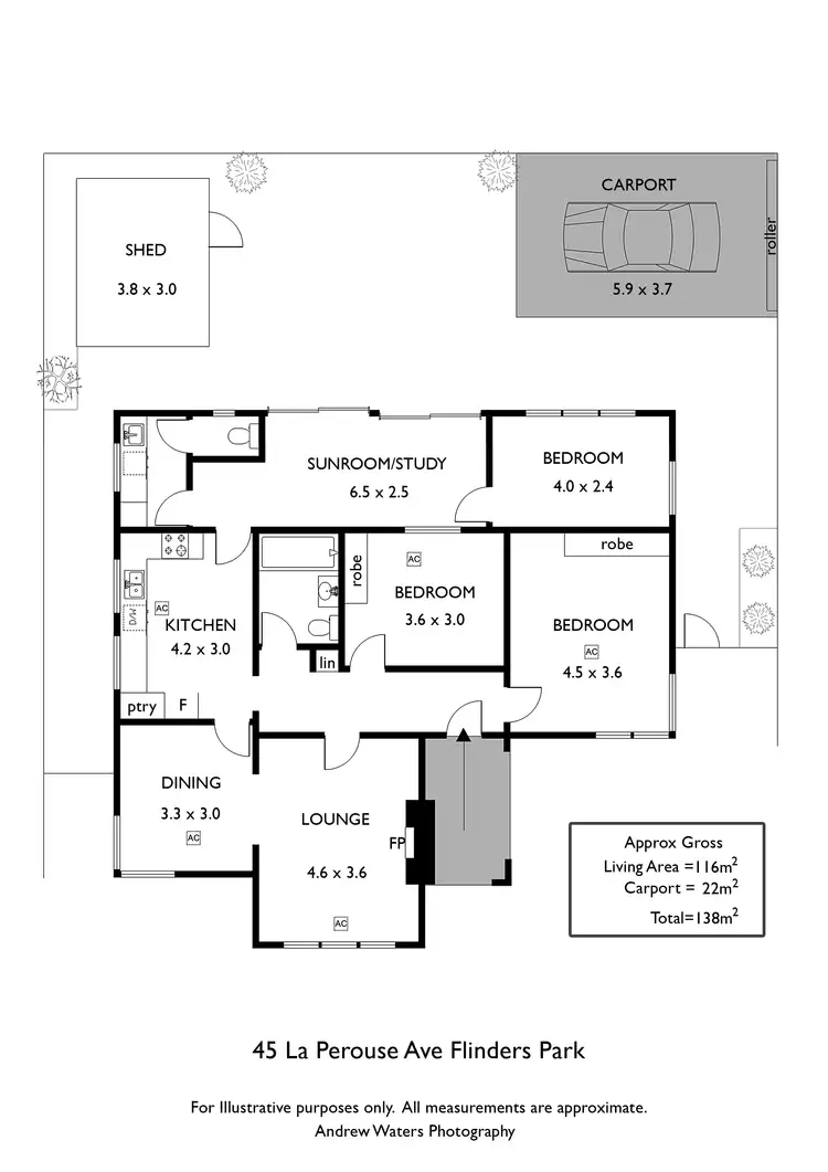 Floorplan of Homely house listing, 45 La Perouse Avenue, Flinders Park SA 5025