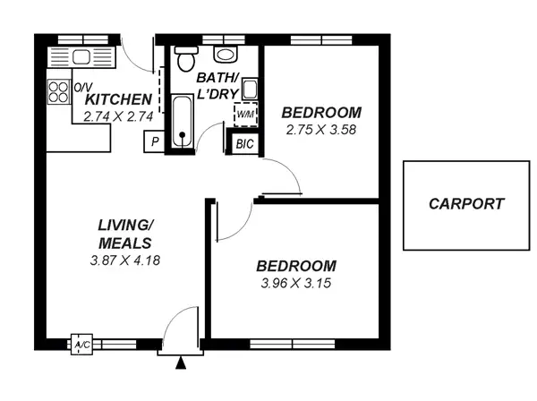 Floorplan of Homely unit listing, 7/443 Churchill Road, Kilburn SA 5084
