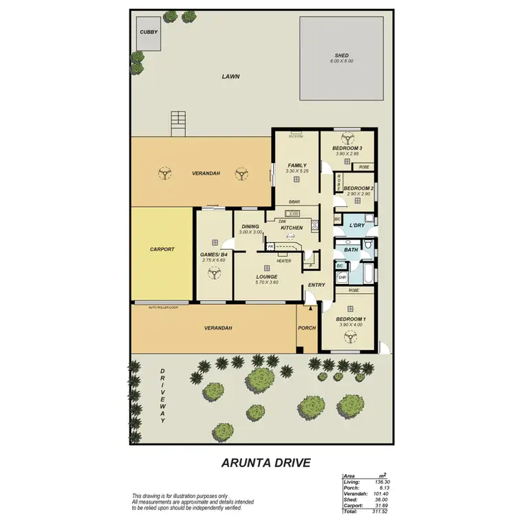 Floorplan of Homely house listing, 22 Arunta Drive, Salisbury Heights SA 5109