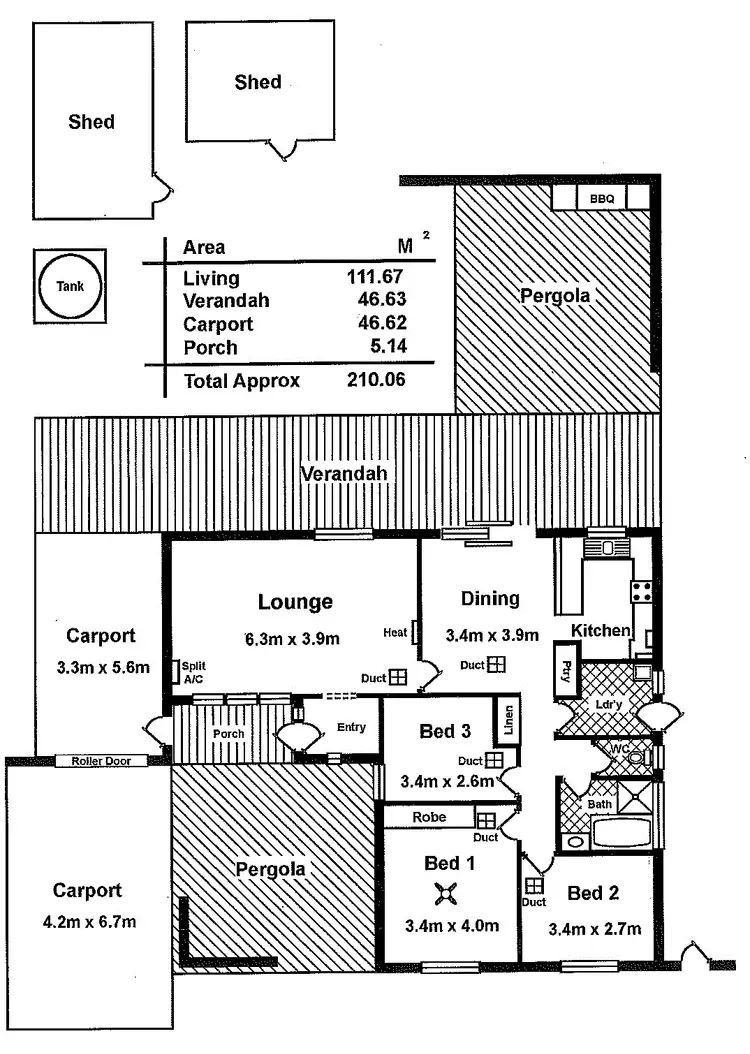 Floorplan of Homely house listing, 15 Grey Crescent, Evanston Gardens SA 5116
