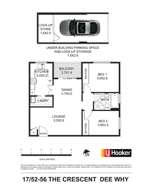 Floorplan of Homely unit listing, 17/52 The Crescent, Dee Why NSW 2099