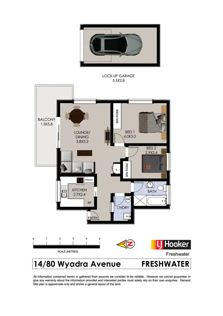 Floorplan of Homely unit listing, 14/80 Wyadra Avenue, Freshwater NSW 2096
