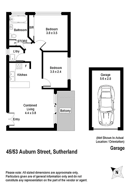 Floorplan of Homely unit listing, 45/53 Auburn Street, Sutherland NSW 2232