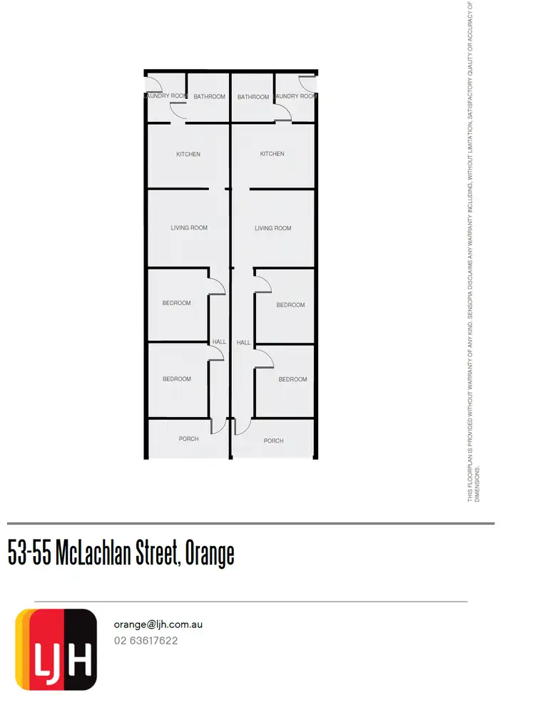 Floorplan of Homely semi-detached listing, 53 & 55 McLachlan Street, Orange NSW 2800