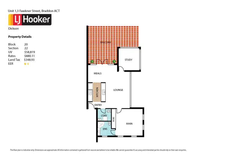 Floorplan of Homely apartment listing, 1/3 Fawkner Street, Braddon ACT 2612