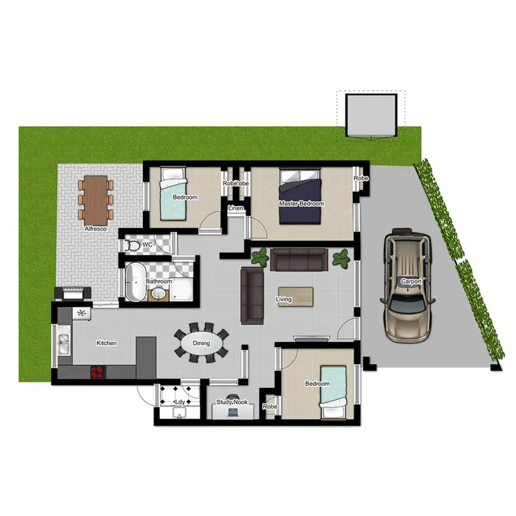 Floorplan of Homely semi-detached listing, 2/27 Galloway Drive, Ashmore QLD 4214