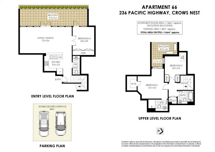 Floorplan of Homely apartment listing, 66/236 Pacific Highway, Crows Nest NSW 2065