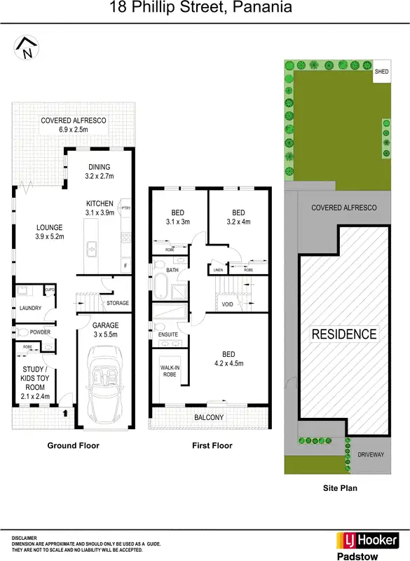 Floorplan of Homely semi-detached listing, 18 Phillip Street, Panania NSW 2213