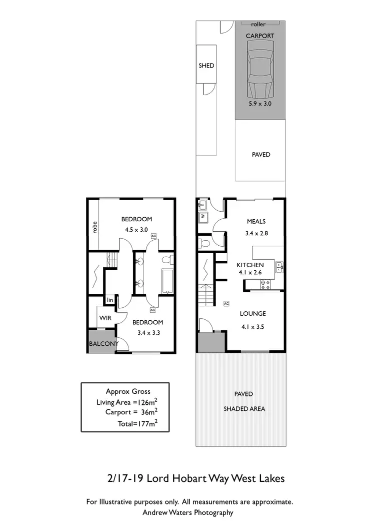 Floorplan of Homely townhouse listing, 2/17-19 Lord Hobart Way, West Lakes SA 5021