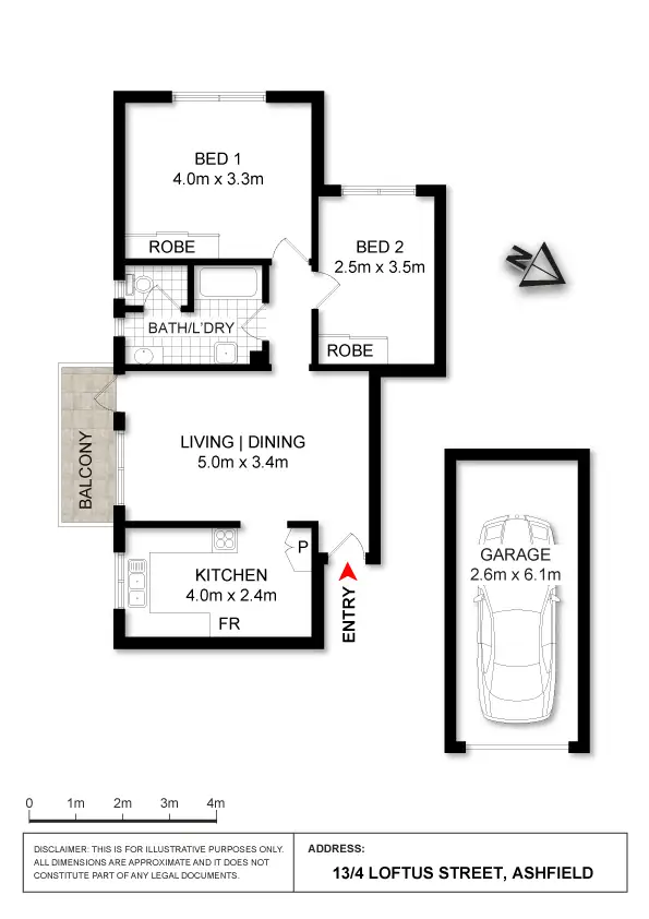 Floorplan of Homely unit listing, 13/4 Loftus Street, Ashfield NSW 2131