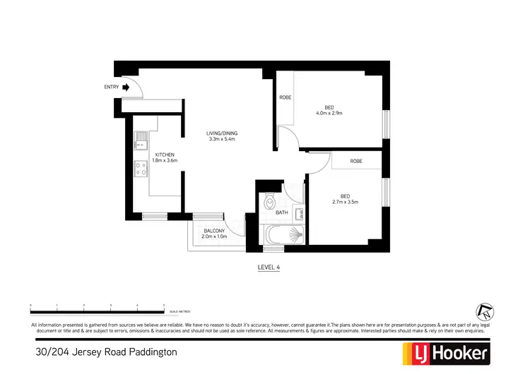 Floorplan of Homely unit listing, 30/204 Jersey Road, Paddington NSW 2021