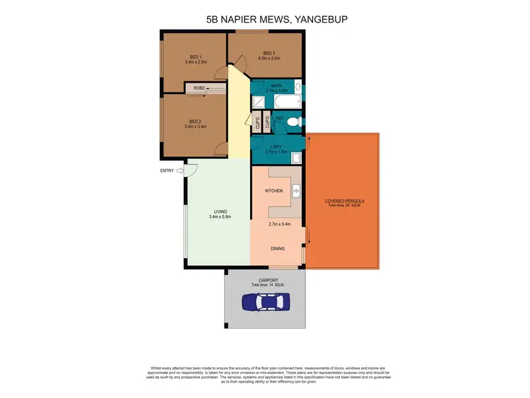Floorplan of Homely villa listing, 5B Napier Mews, Yangebup WA 6164