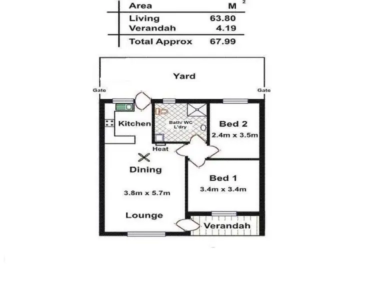 Floorplan of Homely unit listing, 2/19 Bowyer Street, Rosewater SA 5013