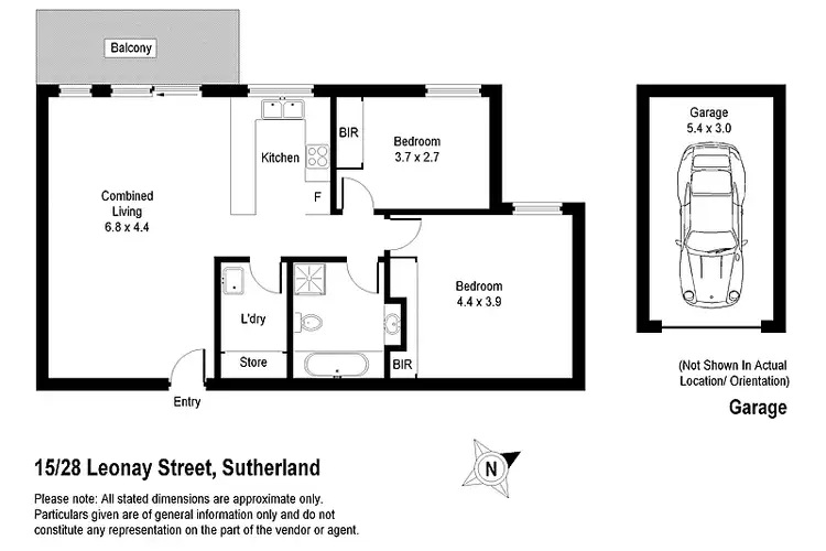 Floorplan of Homely unit listing, 15/28 Leonay Street, Sutherland NSW 2232