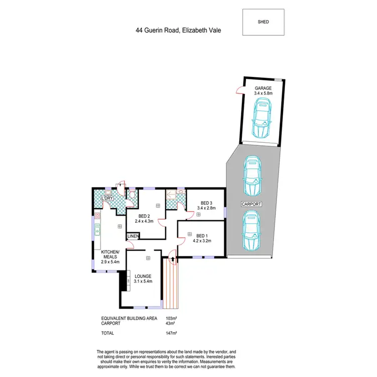 Floorplan of Homely house listing, 44 Guerin Road, Elizabeth Vale SA 5112