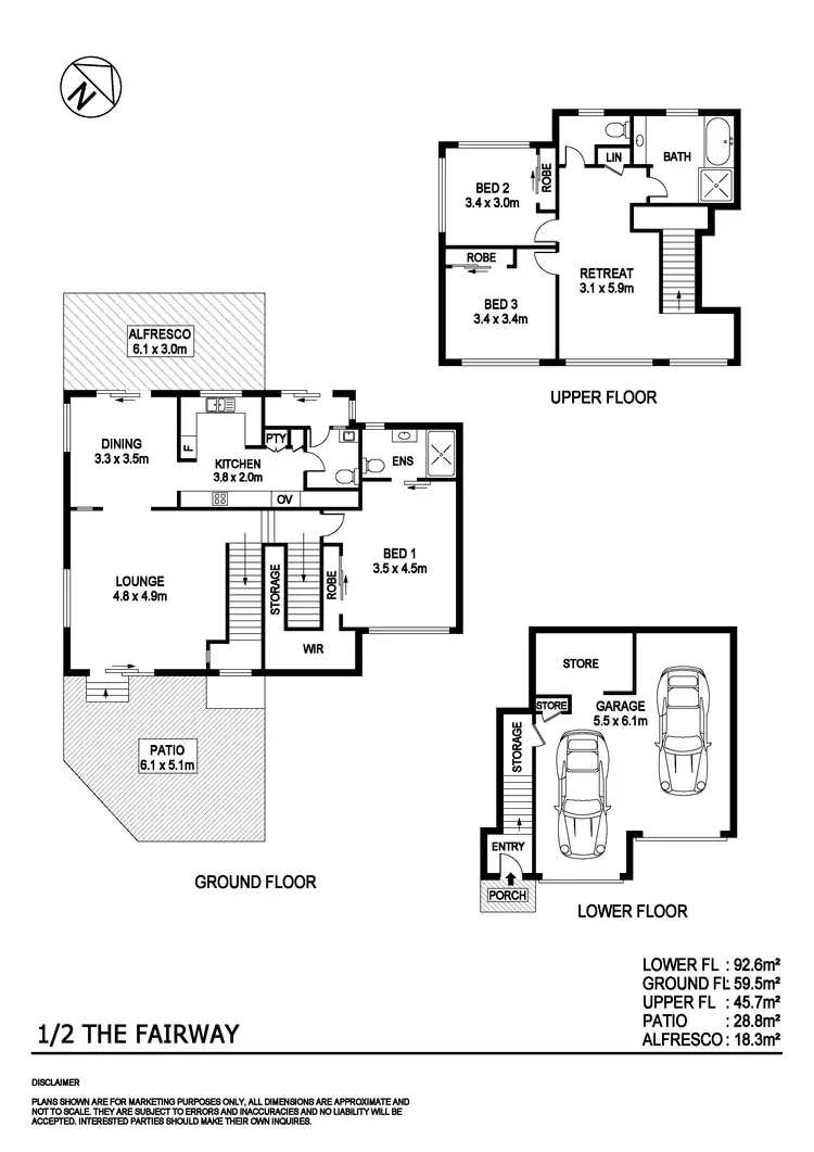 Floorplan of Homely townhouse listing, 1/2 The Fairway, Port Macquarie NSW 2444