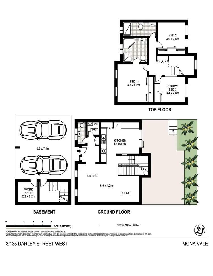 Floorplan of Homely townhouse listing, 3/135 Darley Street, Mona Vale NSW 2103