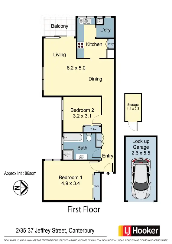 Floorplan of Homely apartment listing, 2/35-37 Jeffrey Street, Canterbury NSW 2193